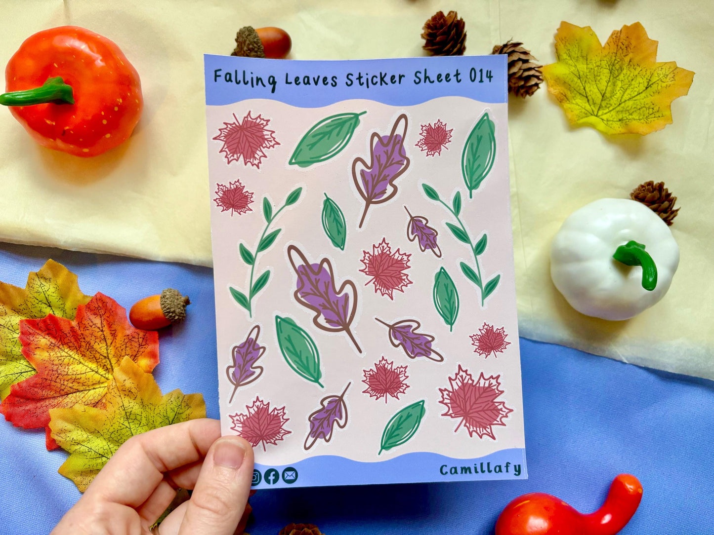 Falling Autumn Leaves Sticker Sheet