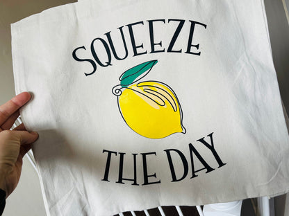 Squeeze the Day Large Canvas Tote Bag