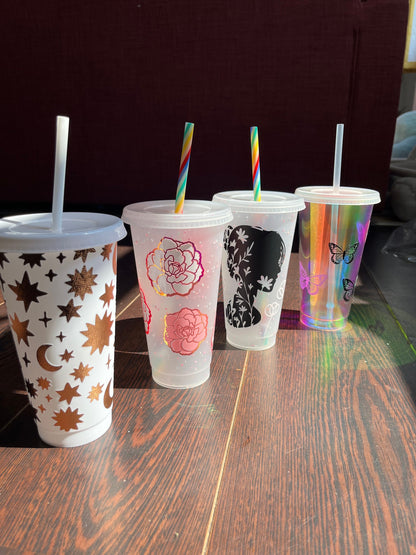 Holographic Butterfly 24oz Cold Cup