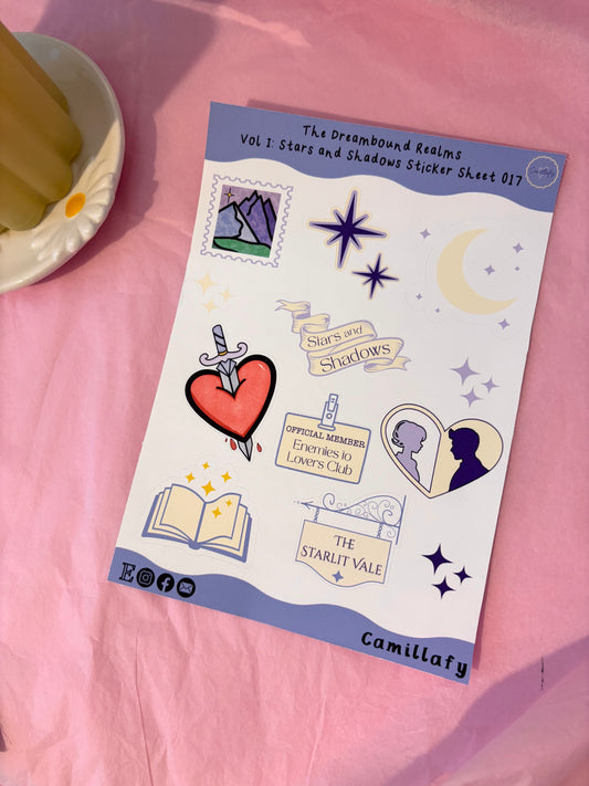 The Dreambound Realms Volume I: Stars and Shadows Sticker Sheet