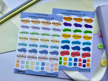 Pastel Palette Weekly Sticker Sheet