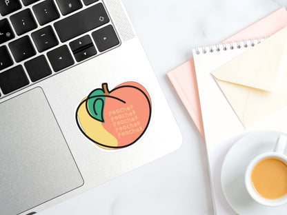 Peaches Die-Cut Sticker
