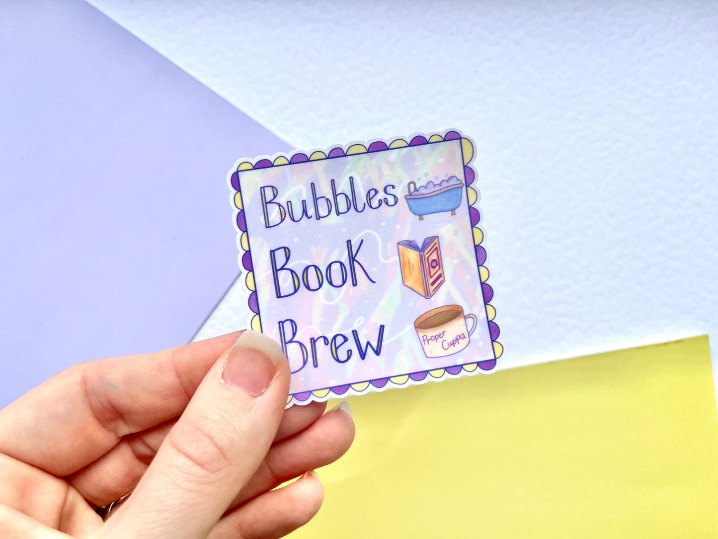 Bubbles, Book, Brew Die-Cut Sticker