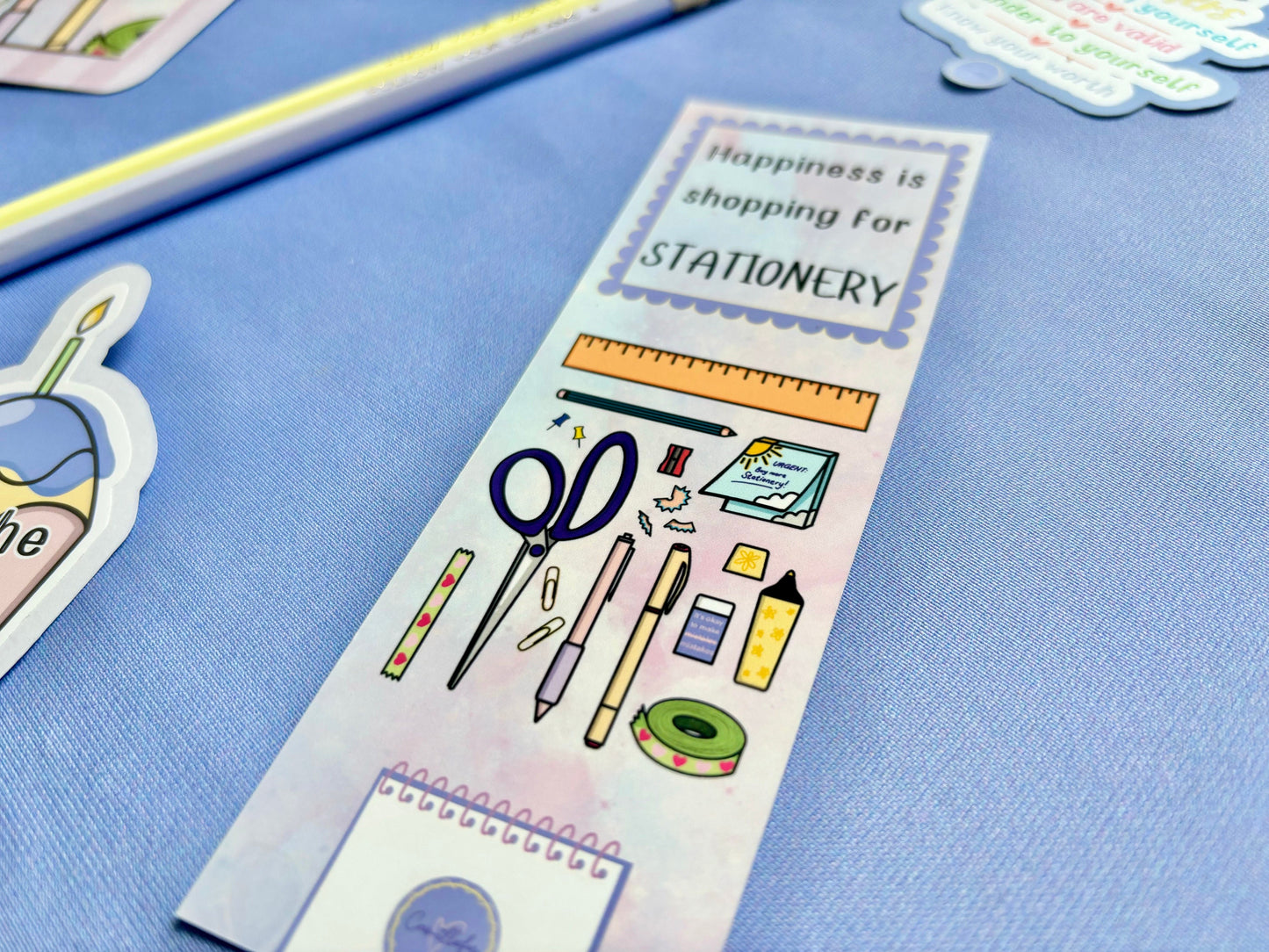 ‘Happiness is Shopping For Stationery’ Bookmark