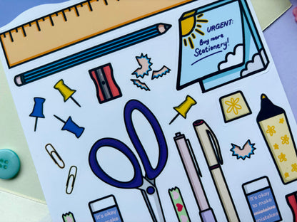 ‘I Followed My Heart It Led Me To Stationery’ Sticker Sheet