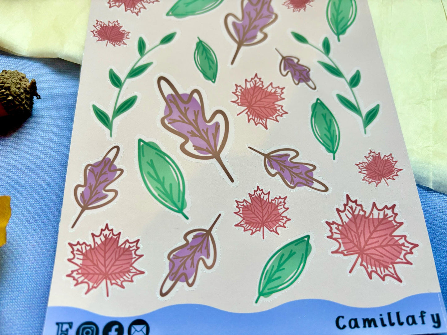 Falling Autumn Leaves Sticker Sheet