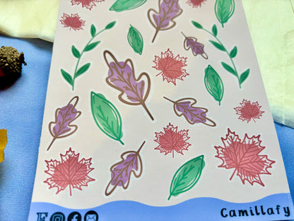 Falling Autumn Leaves Sticker Sheet