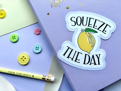 ‘Squeeze The Day’ Lemon Die-Cut Sticker
