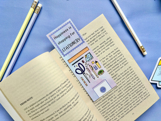 ‘Happiness is Shopping For Stationery’ Bookmark