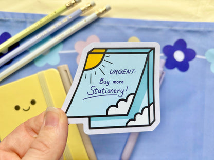 Urgent: Buy More Stationery Die-Cut Sticker