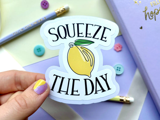 ‘Squeeze The Day’ Lemon Die-Cut Sticker