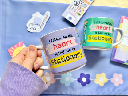‘I Followed My Heart it Led me to Stationery ‘ 10oz Stackable Mug