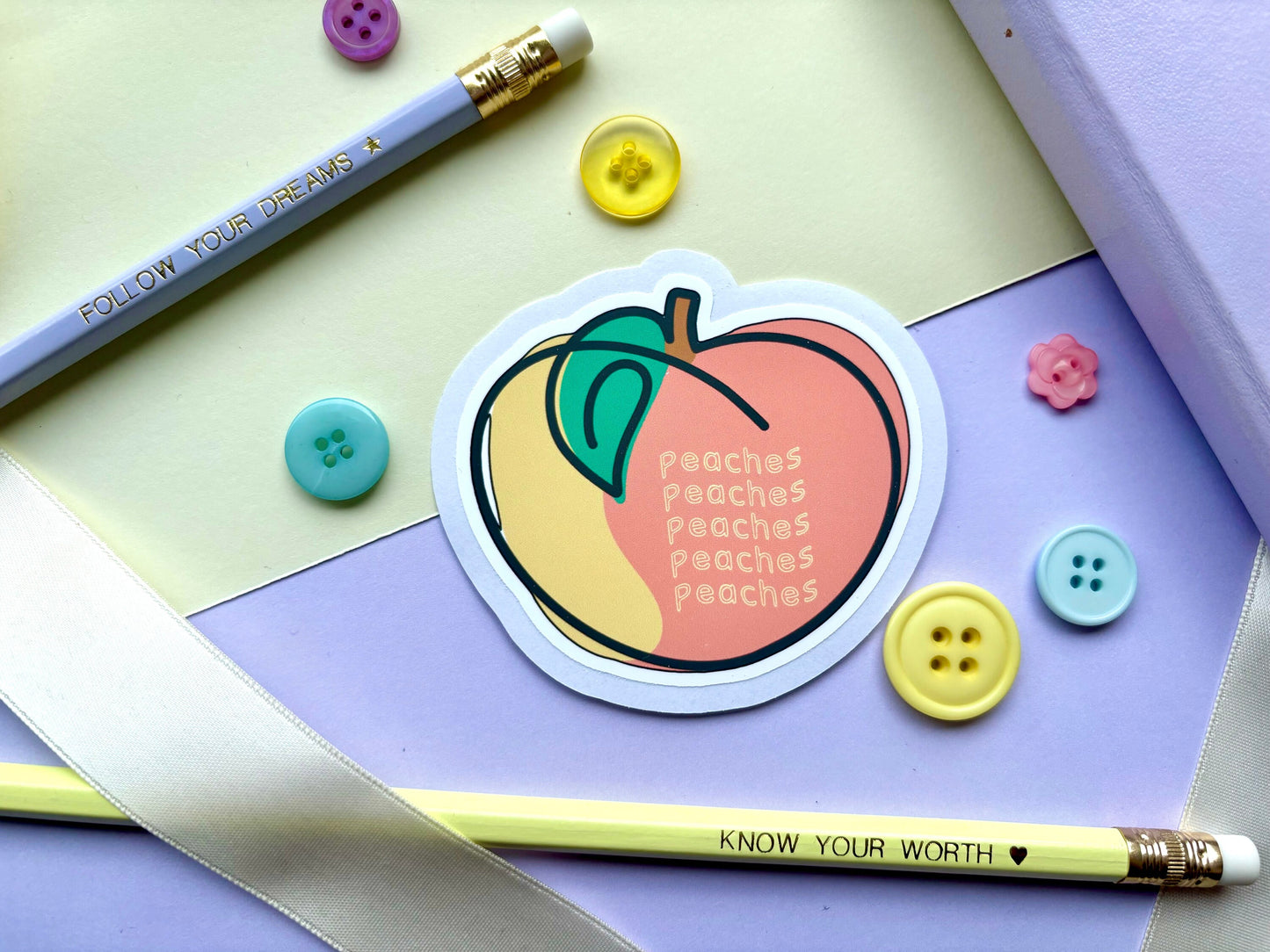Peaches Die-Cut Sticker
