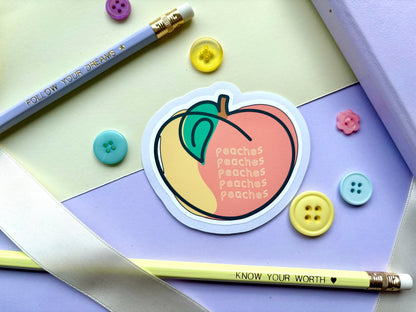 Peaches Die-Cut Sticker