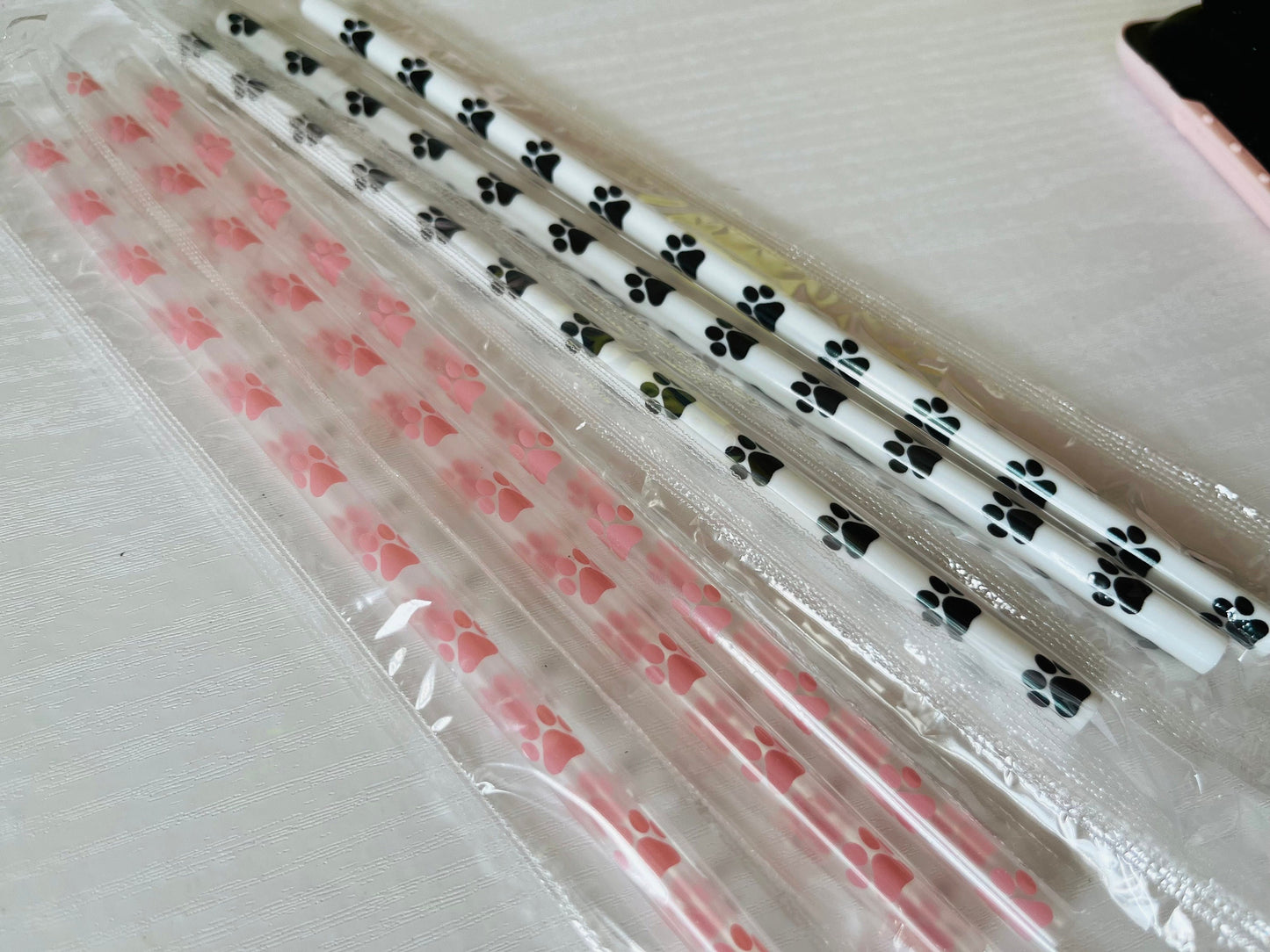 Paw Prints Reusable Straw