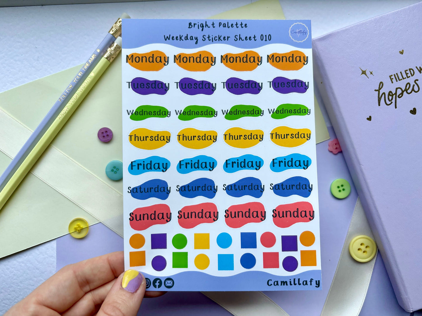 Bright Palette Weekly Sticker Sheet