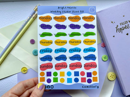 Bright Palette Weekly Sticker Sheet