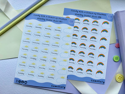 Cloudy With a Chance of Sunshine Weekly Sticker Sheet