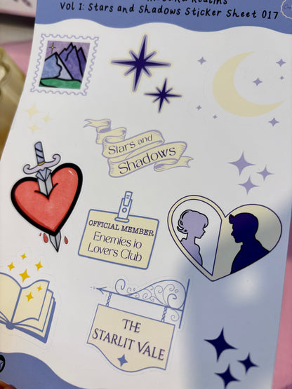 The Dreambound Realms Volume I: Stars and Shadows Sticker Sheet