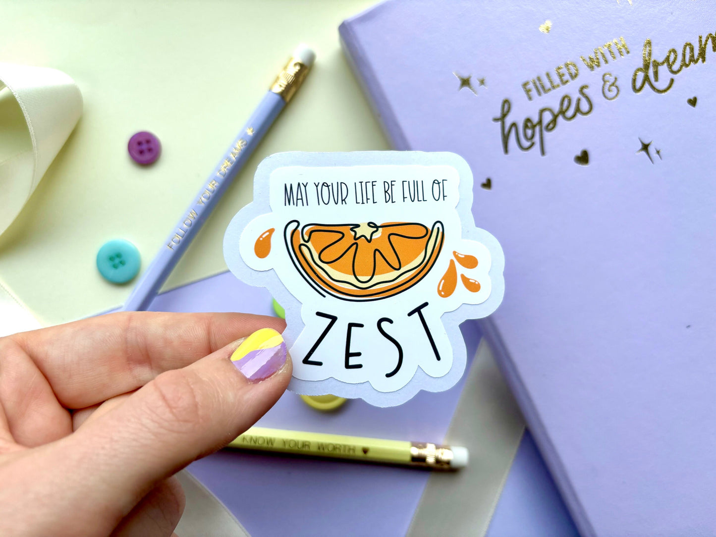 ‘Full Of Zest’ Die-Cut Sticker