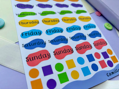 Bright Palette Weekly Sticker Sheet
