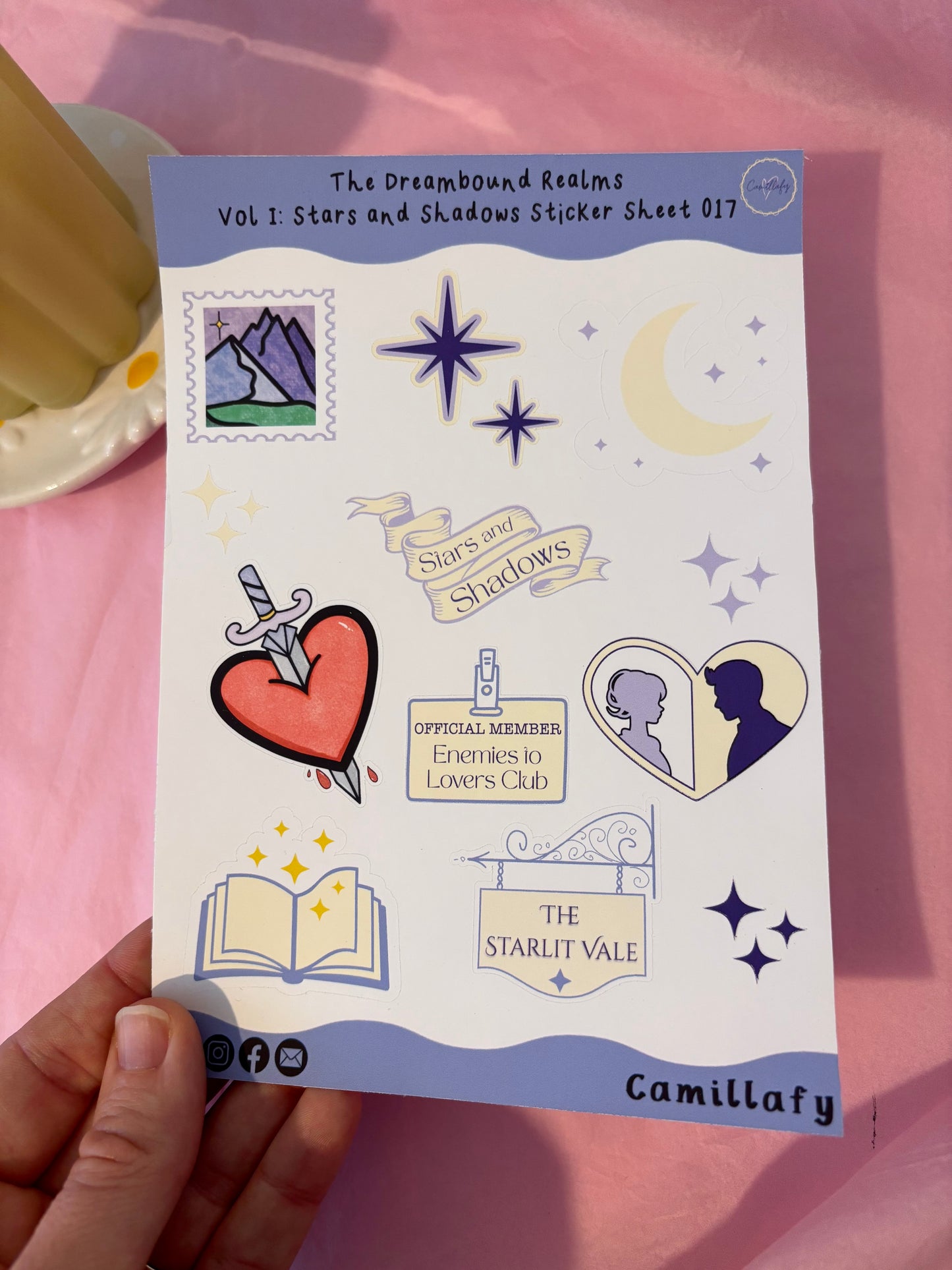 The Dreambound Realms Volume I: Stars and Shadows Sticker Sheet