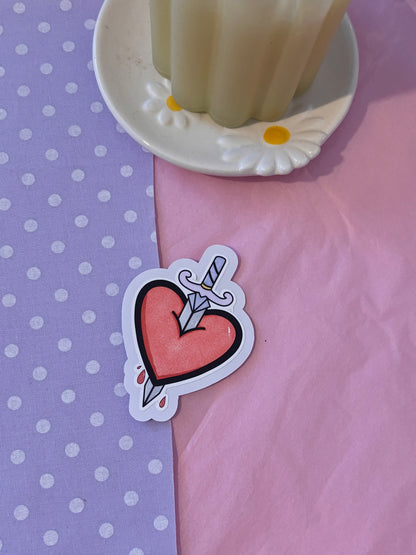 Dagger to the Heart Die-Cut Sticker