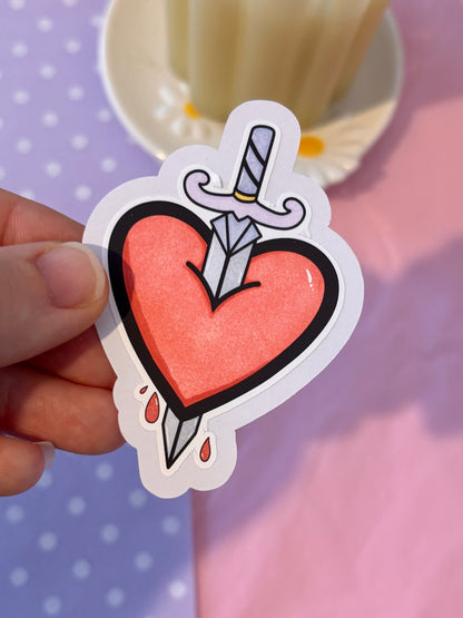 Dagger to the Heart Die-Cut Sticker