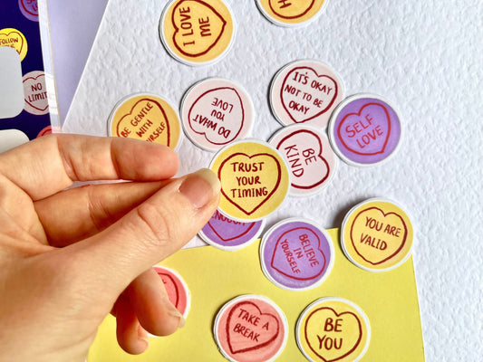 Self Love Hearts Sticker Pack