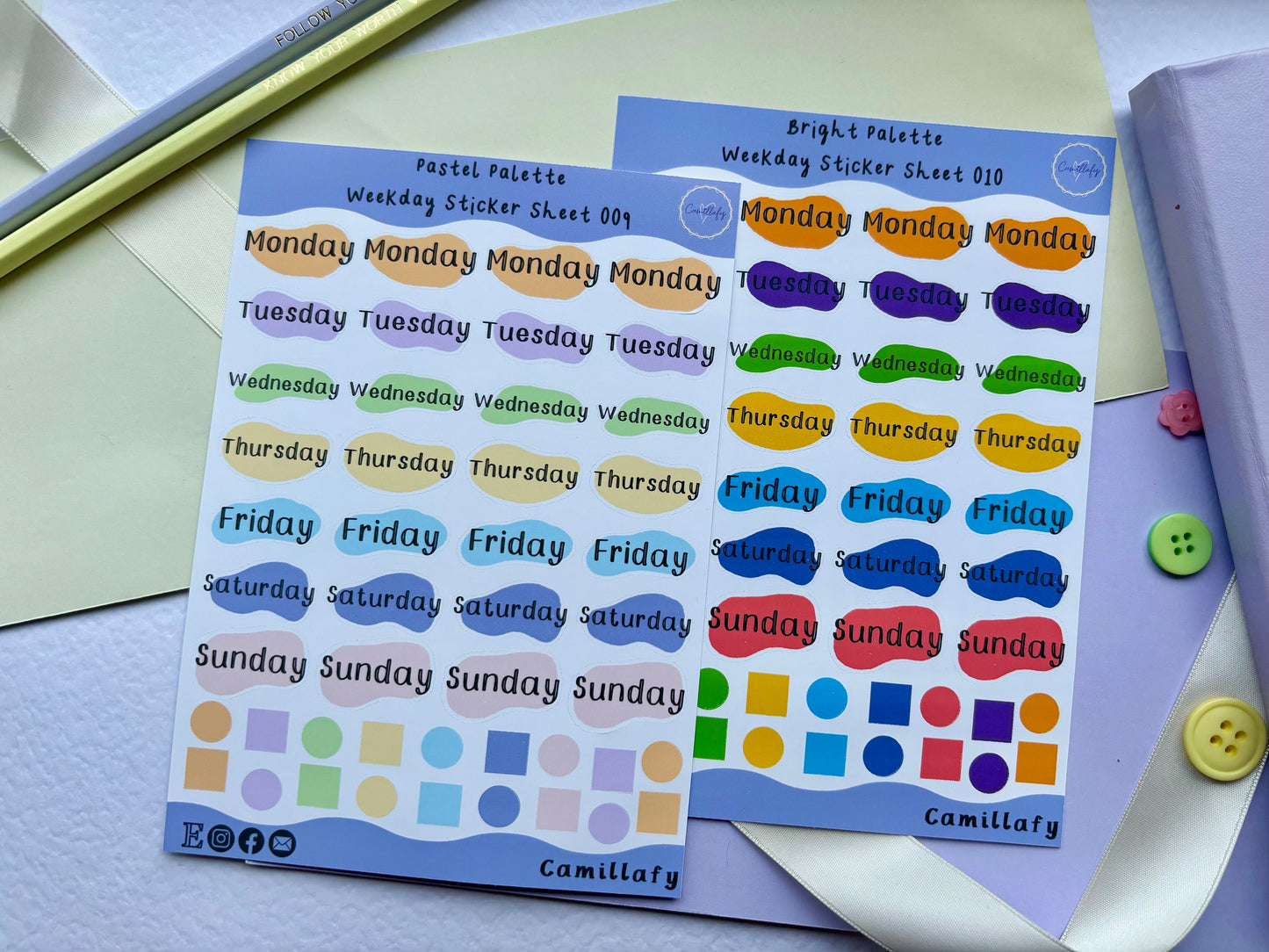 Bright Palette Weekly Sticker Sheet