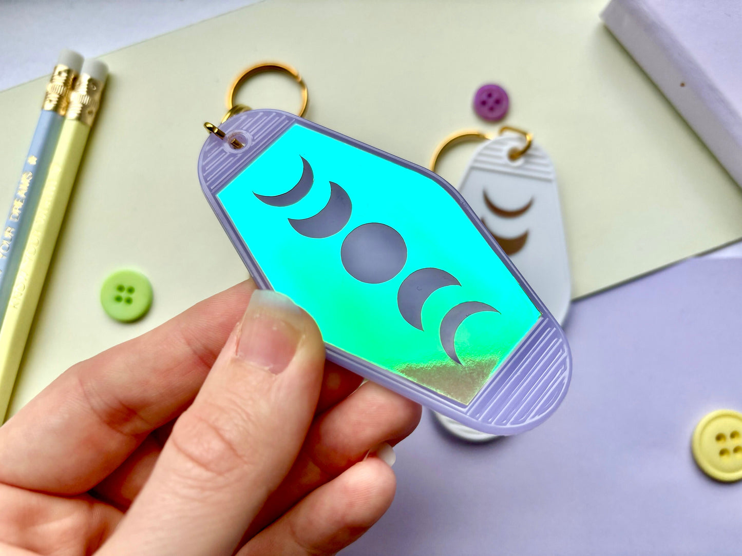 Moon Phases Motel Keyring