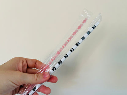 Paw Prints Reusable Straw