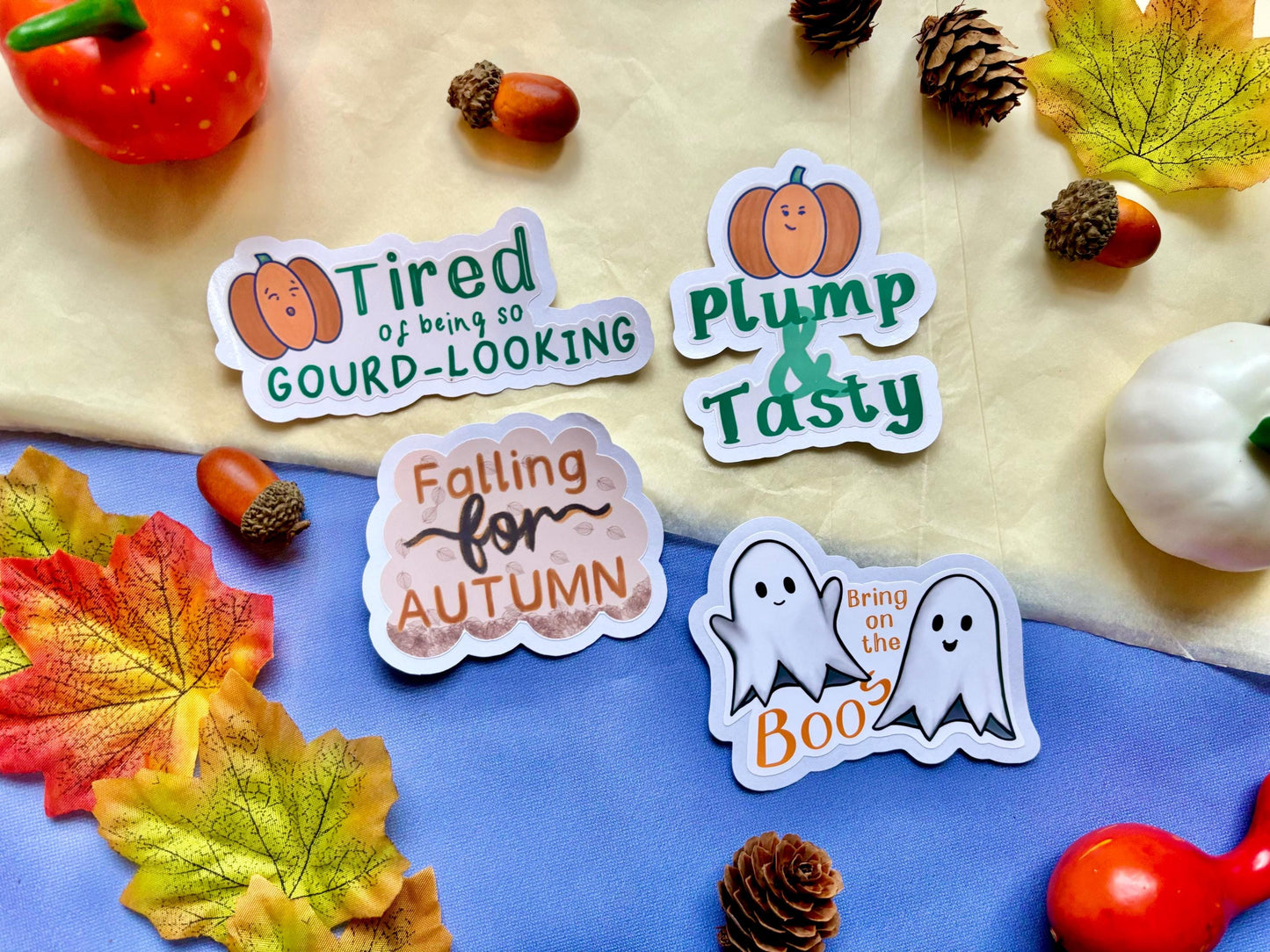Pumpkin 'Plump and Tasty' Die-Cut Sticker
