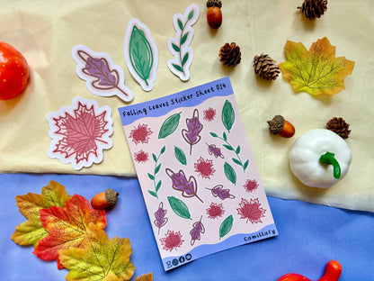 Falling Autumn Leaves Sticker Bundle