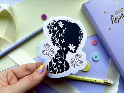 Feminine Floral Die-Cut Sticker