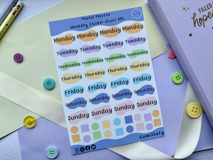 Pastel Palette Weekly Sticker Sheet