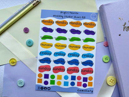 Bright Palette Weekly Sticker Sheet