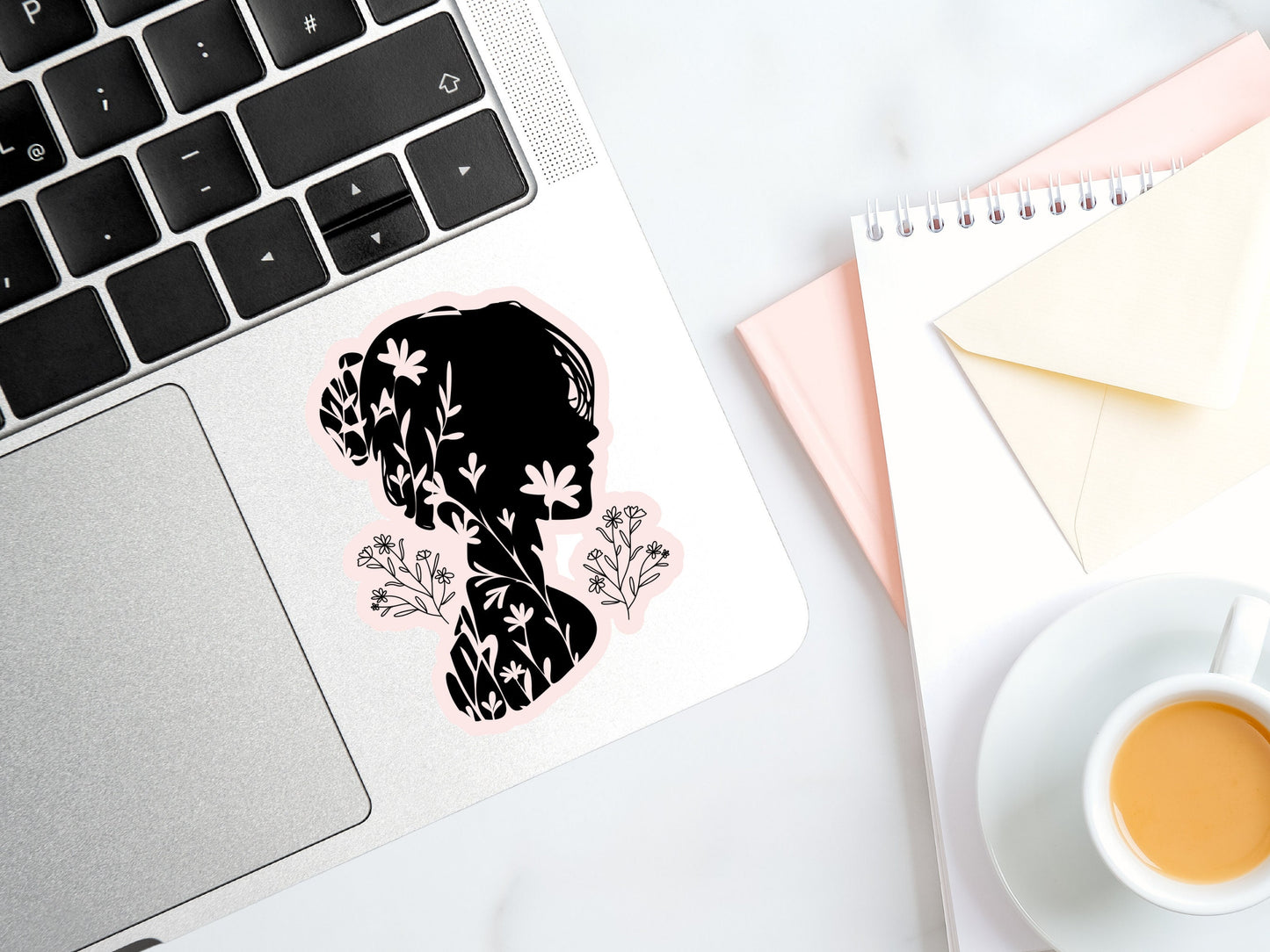 Feminine Floral Die-Cut Sticker